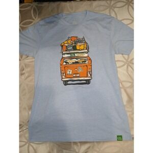 Wild Tribute Mens Colorado Camper Van Graphic T-Shirt Blue Size M